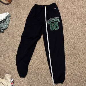Champion men’s medium  Black Sweatpants with Green 'Parkside 68' Graphic